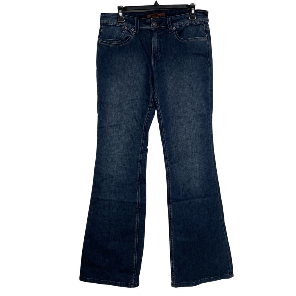 The Limited Vintage Dark Wash Flare Leg Jeans Womens 10 Blue Y2K Flap Pocket